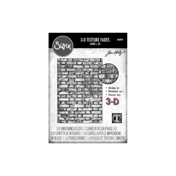 Brickwork 3D Texture Fades A5 Embossing Folder