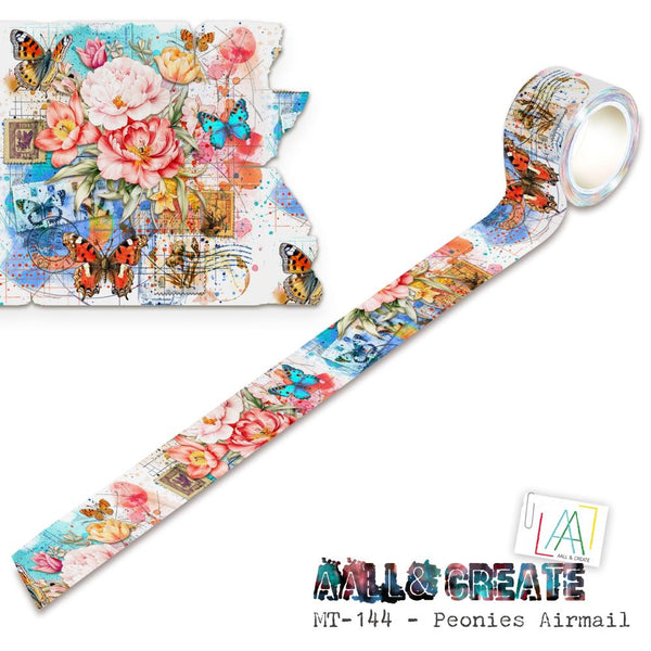 Peonies Airmail Layer-it-Up Washi Tape No. 144 {coming soon!}