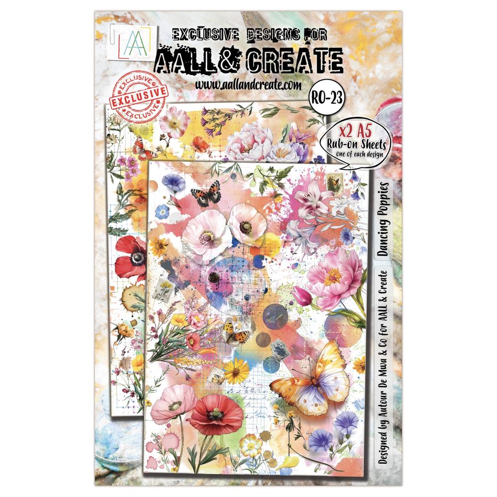 Dancing Poppies A5 Rub-Ons No. 23 {coming soon!}