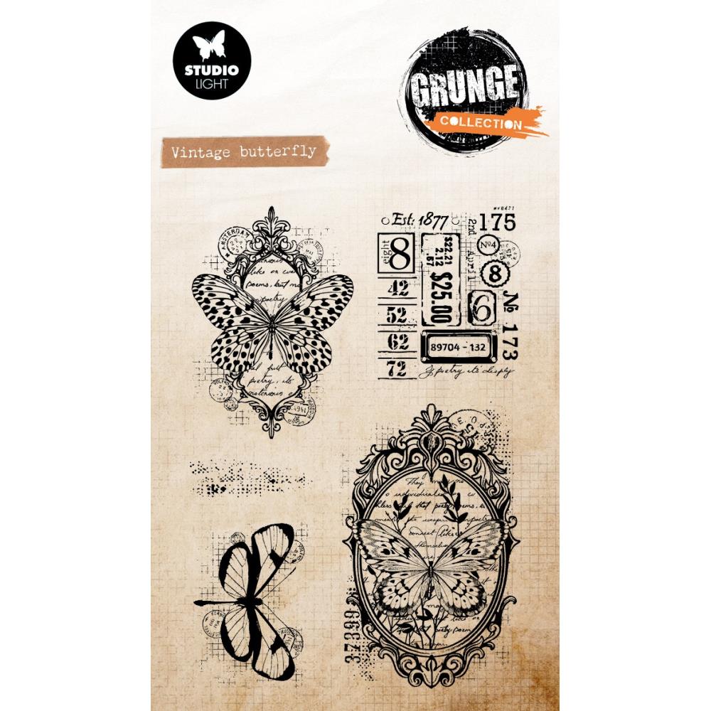 Vintage Butterfly Clear Stamp Set | Grunge Collection