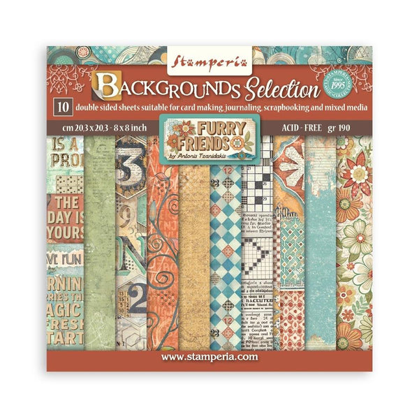 {coming soon!} Furry Friends 8x8 Double-Sided Backgrounds Paper Pad