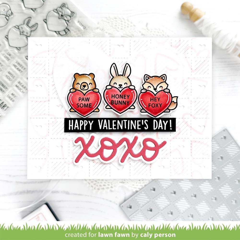 Critter Conversation Hearts Stamp + Die Bundle