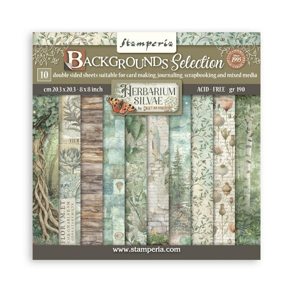 Herbarium Silvae Backgrounds 8x8 Double-Sided Paper Pad