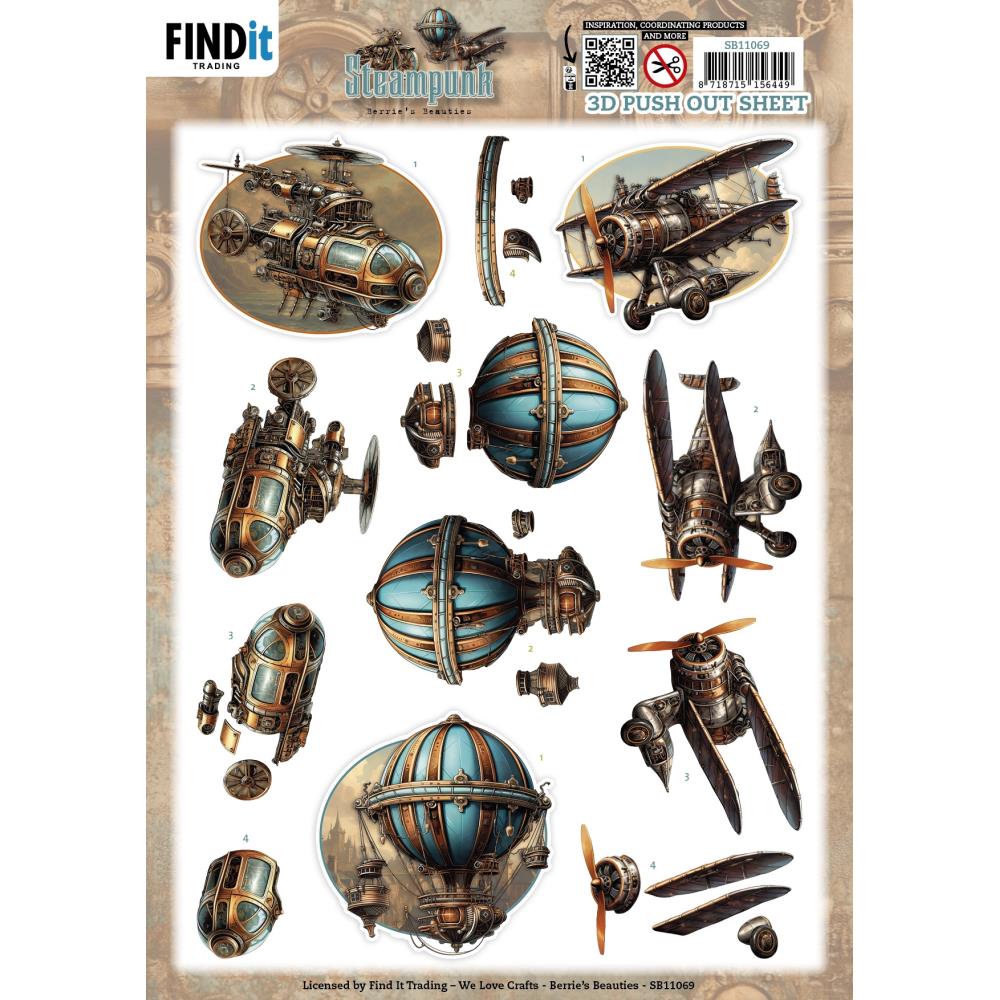 Steampunk In the Air 3D Pushout Die Cut Sheet