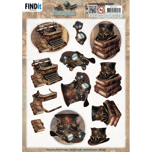 Steampunk Objects 3D Pushout Die Cut Sheet