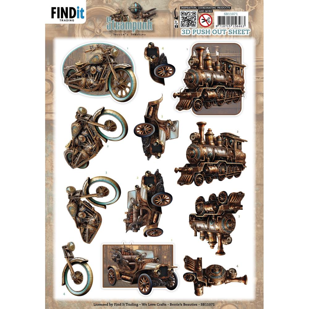 Steampunk Vehicles 3D Pushout Die Cut Sheet