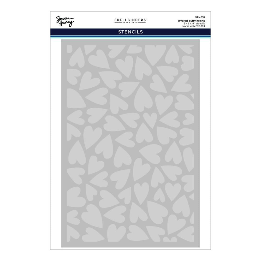 Layered Puffy Hearts Stencil | Simon Hurley