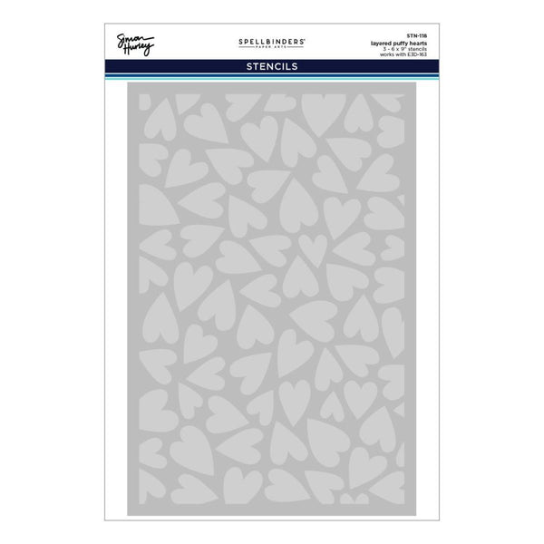 Layered Puffy Hearts Stencil | Simon Hurley