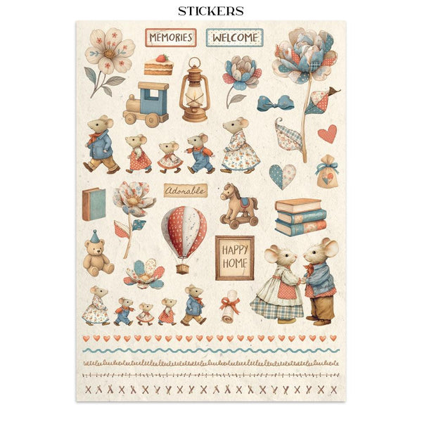 Family Junk Journal Book | Backgrounds, Stickers, and Cut-outs