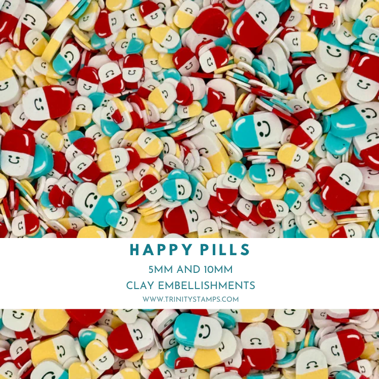 Happy Pills Clay Embellishments