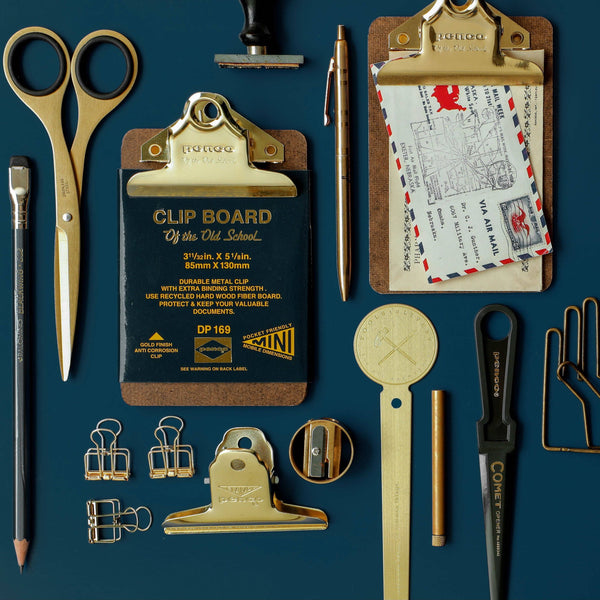 A4 Old School Clipboard with Gold Clip