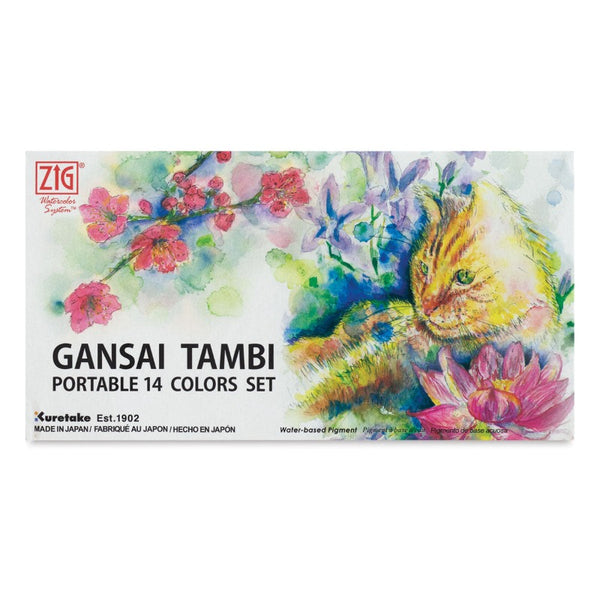 Gansai Tambi Portable 14-Color Watercolor Set