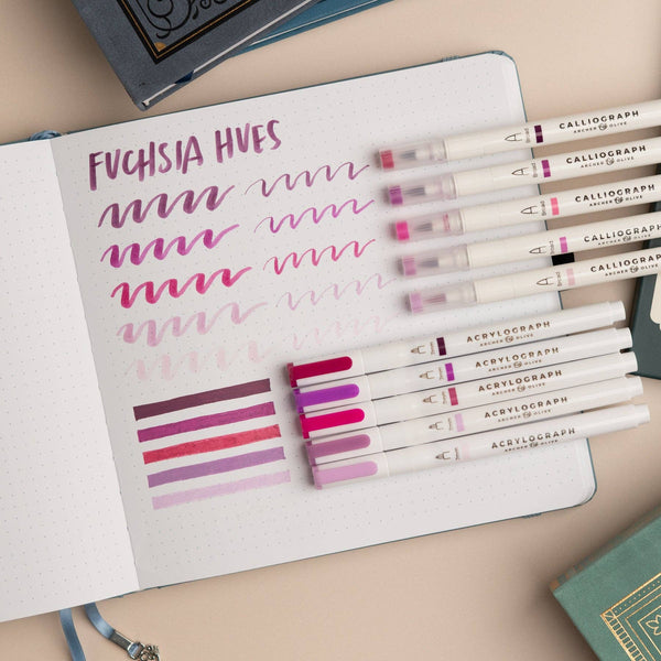 Fuchsia Hues Pen Sets | Acryolgraphs or Calliographs