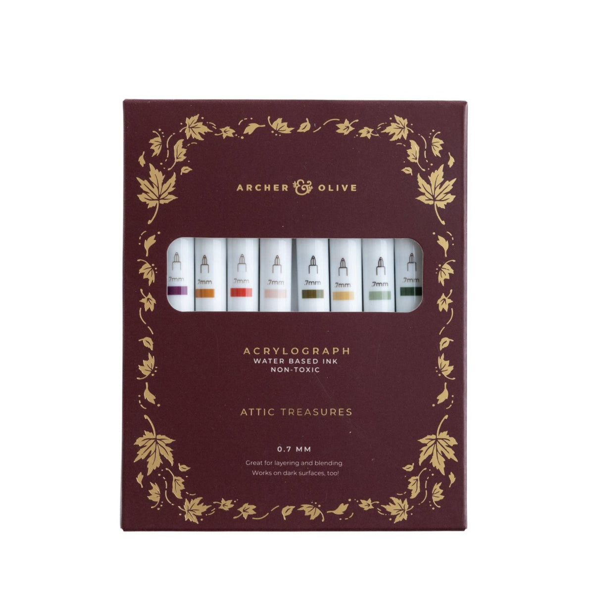 Attic Treasures Acrylograph 0.7mm Pens | Set of 10