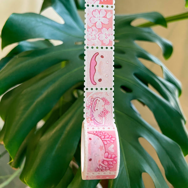 Cherry Blossom Axolotl Stamp Washi Tape