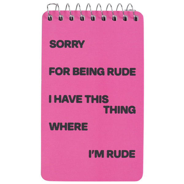 Being Rude Spiral Pocket Notepad