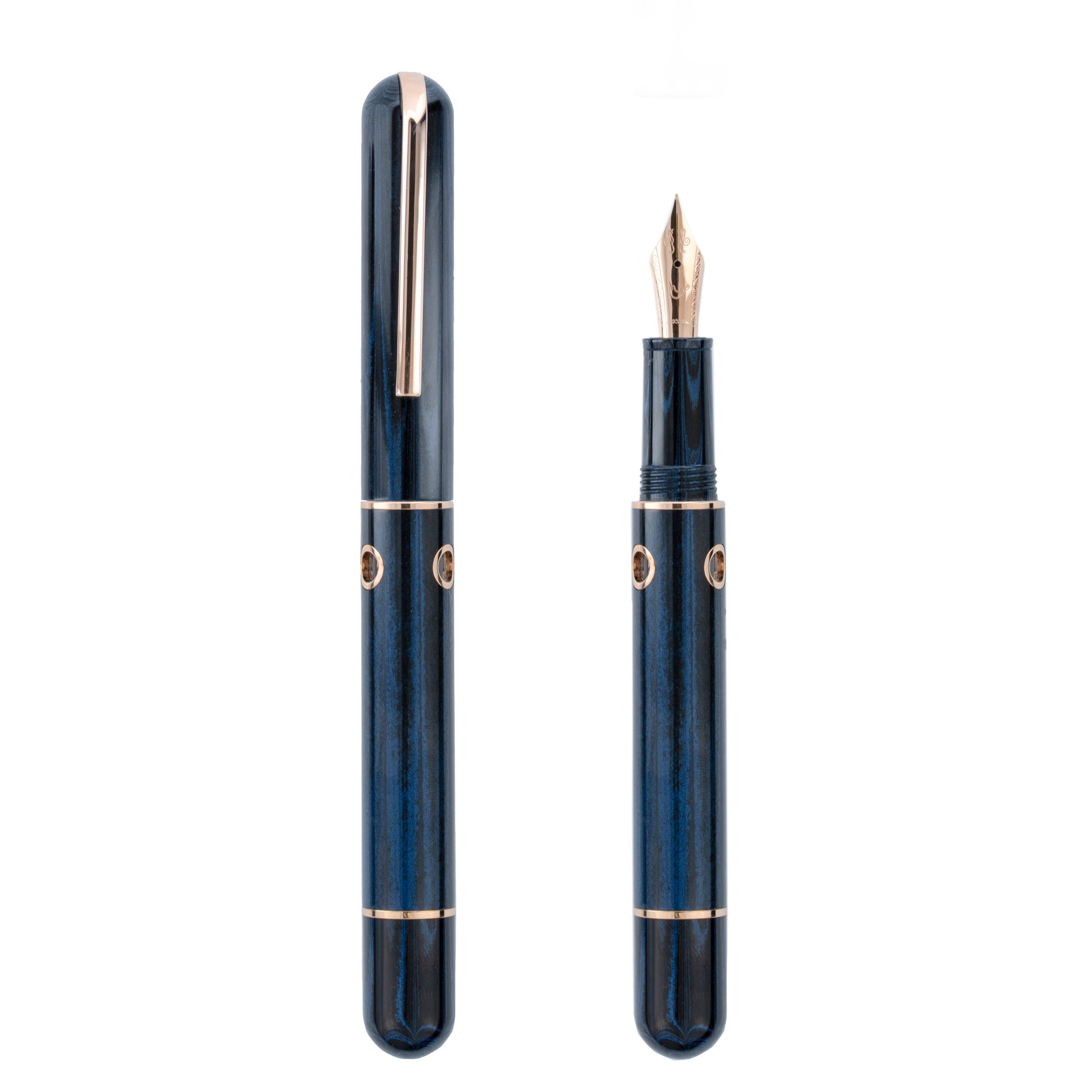 Maylandia Blue Nahvalur Nautilus Ebonite Fountain Pen