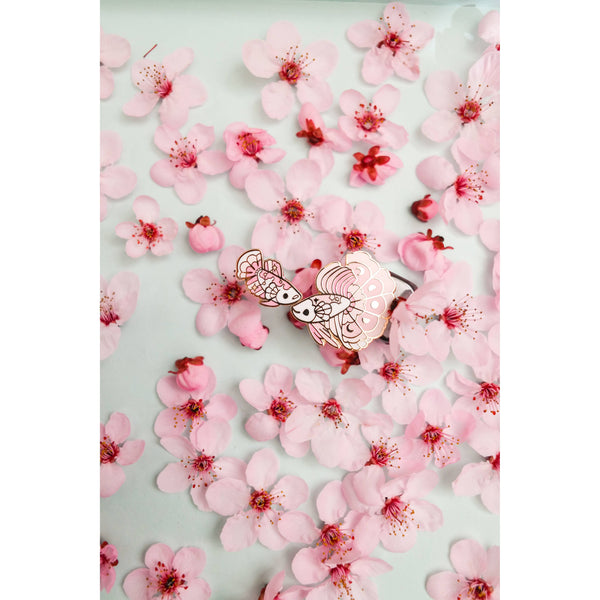 Sakura Halfmoon Betta Enamel Pin Set
