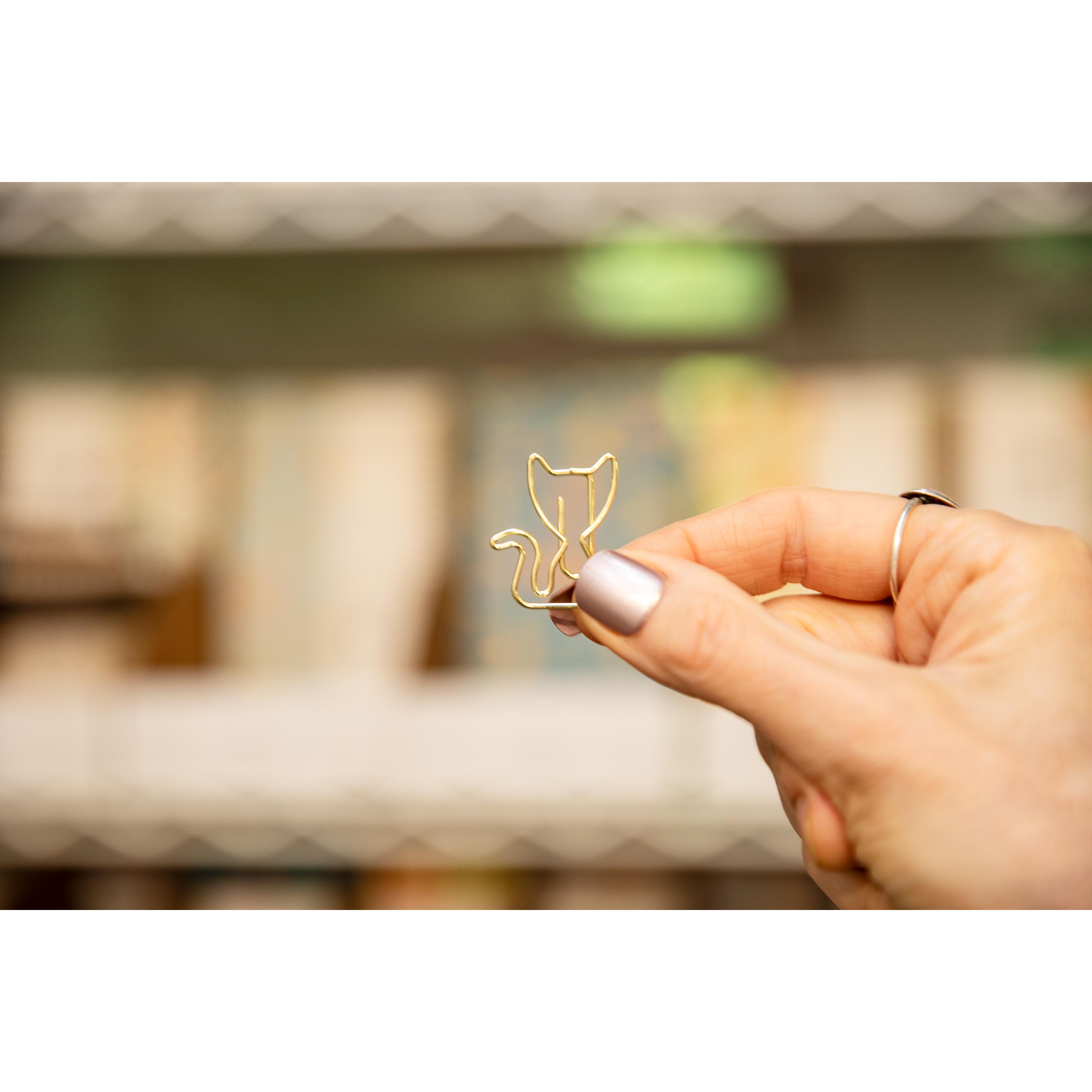 Gold Cat Paper Clips