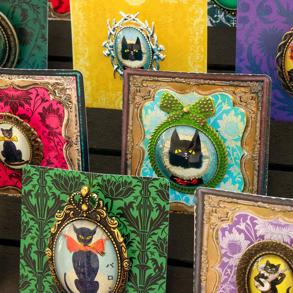 Handcrafted Vintage-Inspired Cabochon Pins/Pendants