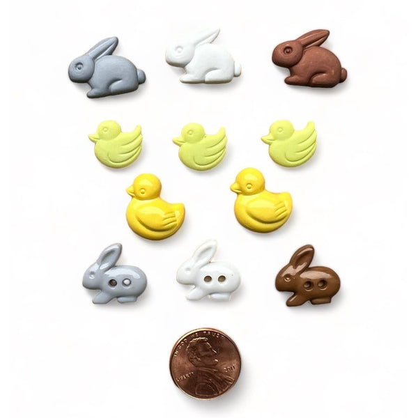 Ducks and Bunnies Craft Buttons