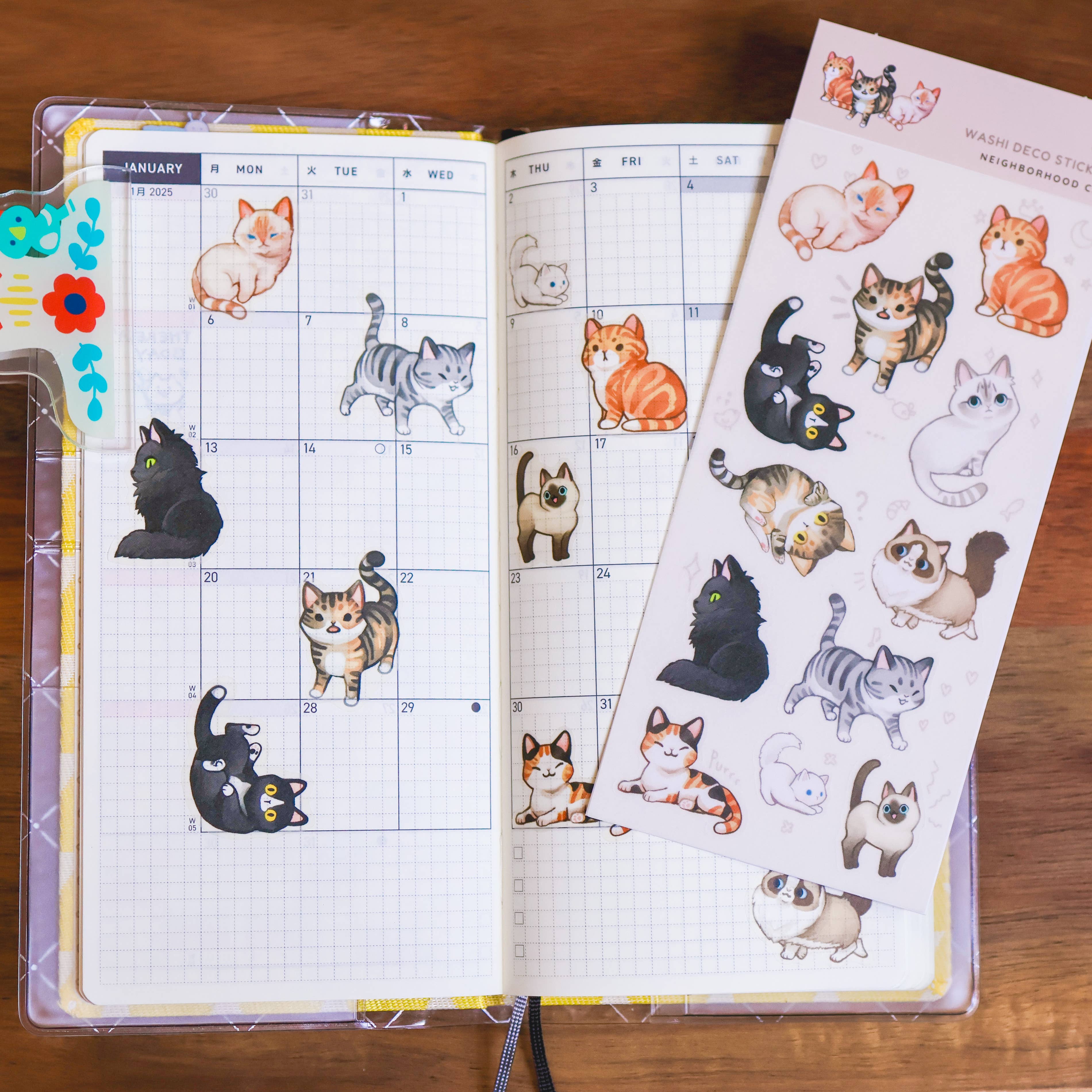 Neighborhood Cats Washi Sticker Sheet