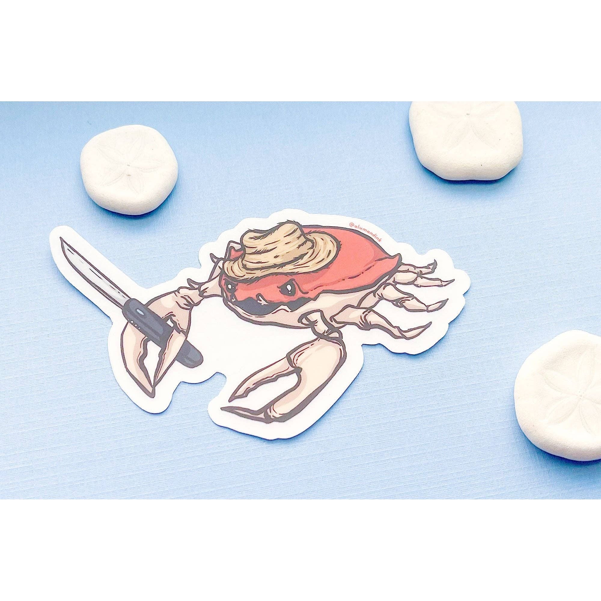 Stabby Crabby Clear Vinyl Sticker
