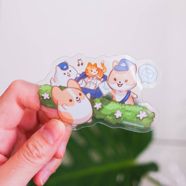 Newsletter Delivery Transparent Vinyl Sticker