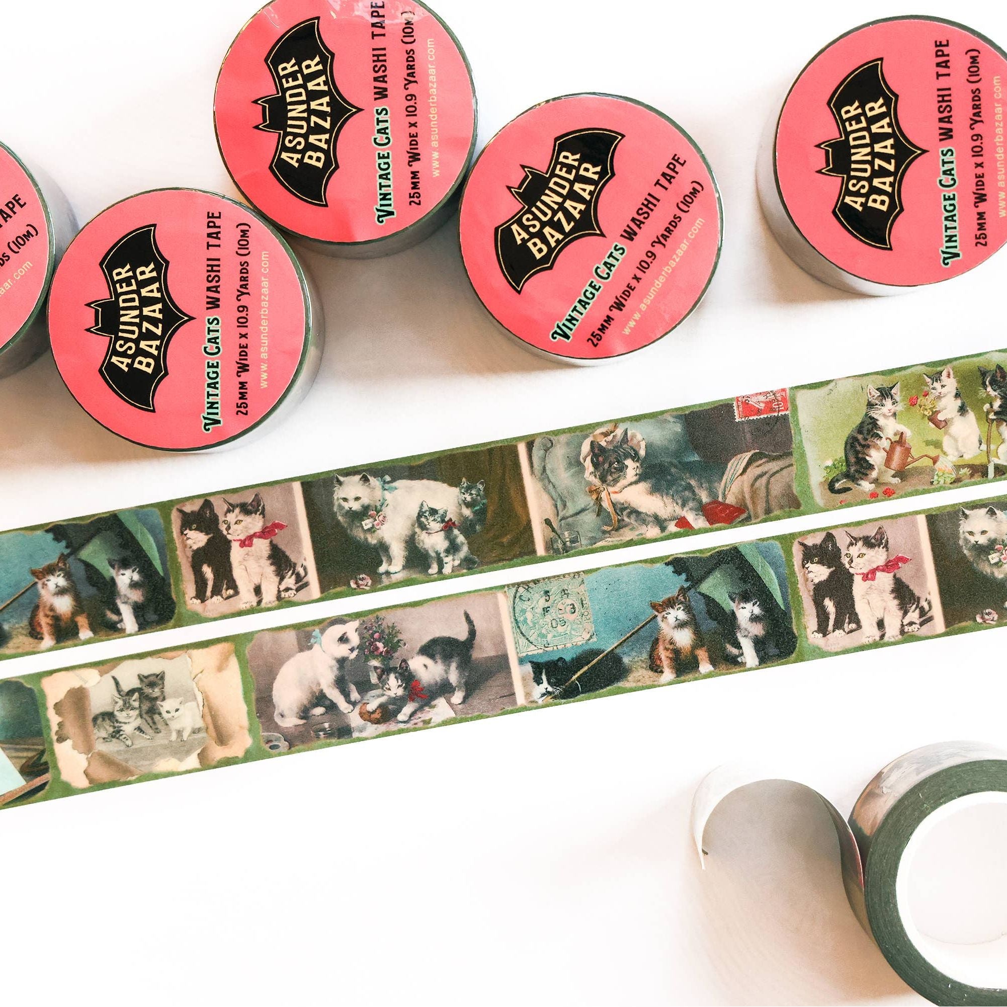 Vintage Cats PET Washi Tape