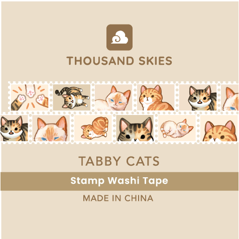 Tabby Cats Stamp Washi Tape