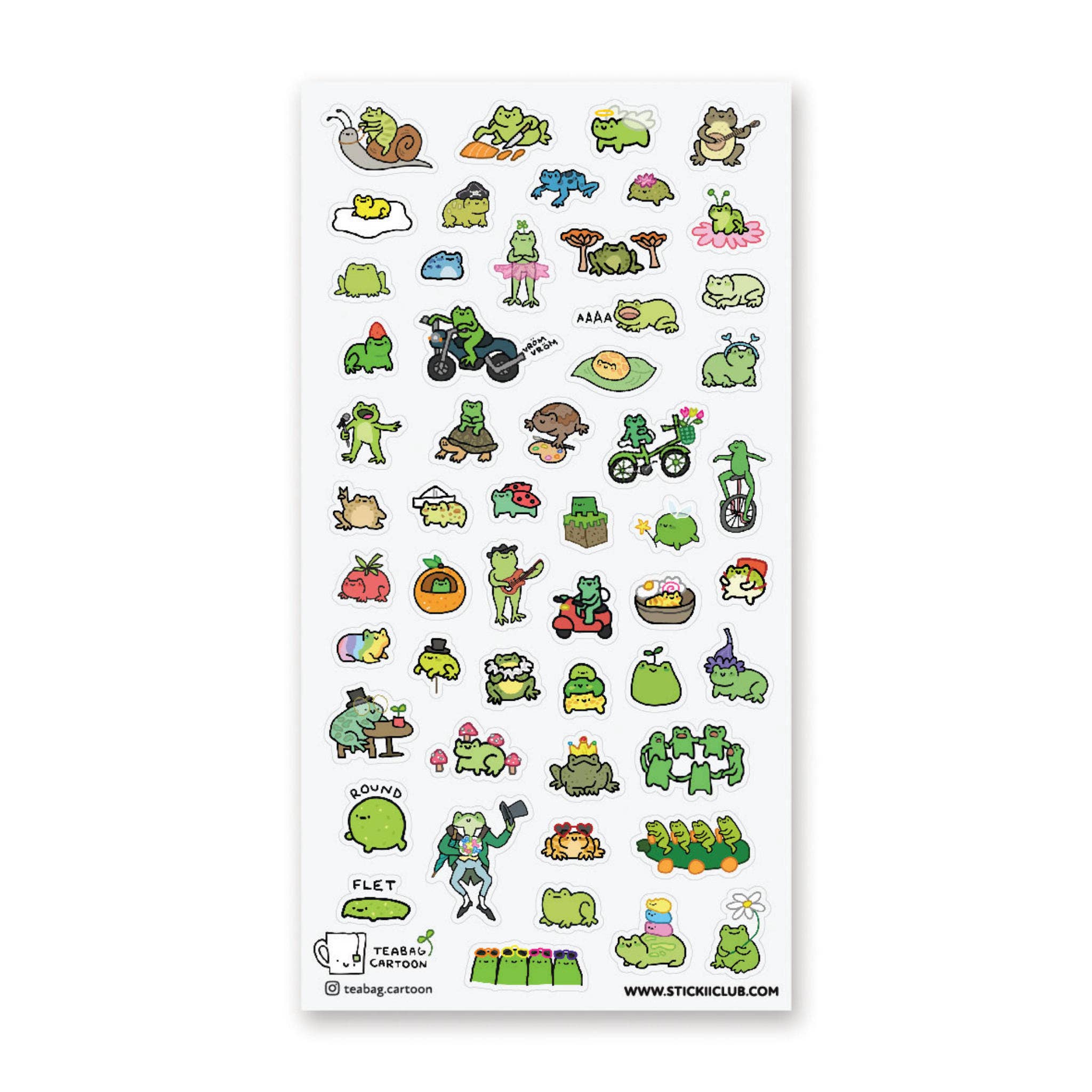 Little Frogs Sticker Sheet | @teabag.cartoon
