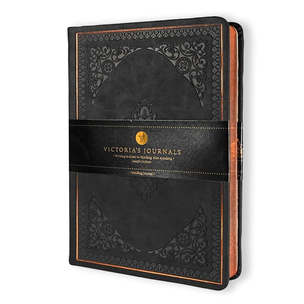 Black Vintage Classic Vegan Leather Journal