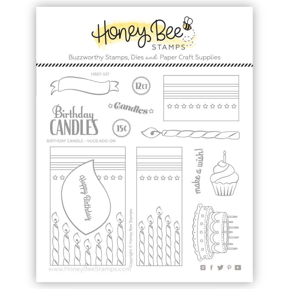 Birthday Candle 6x6 Clear Stamp Set | Vintage Gift Card Box Add-On {Retired}