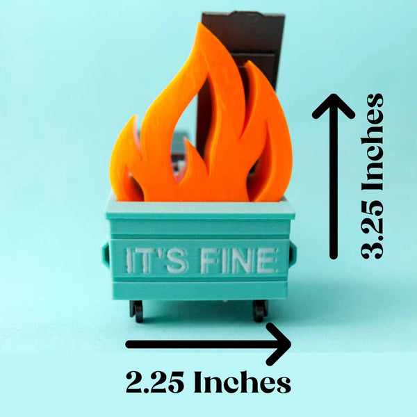 Illuminated Dumpster Fire Zen Garden Mini Desk Decor