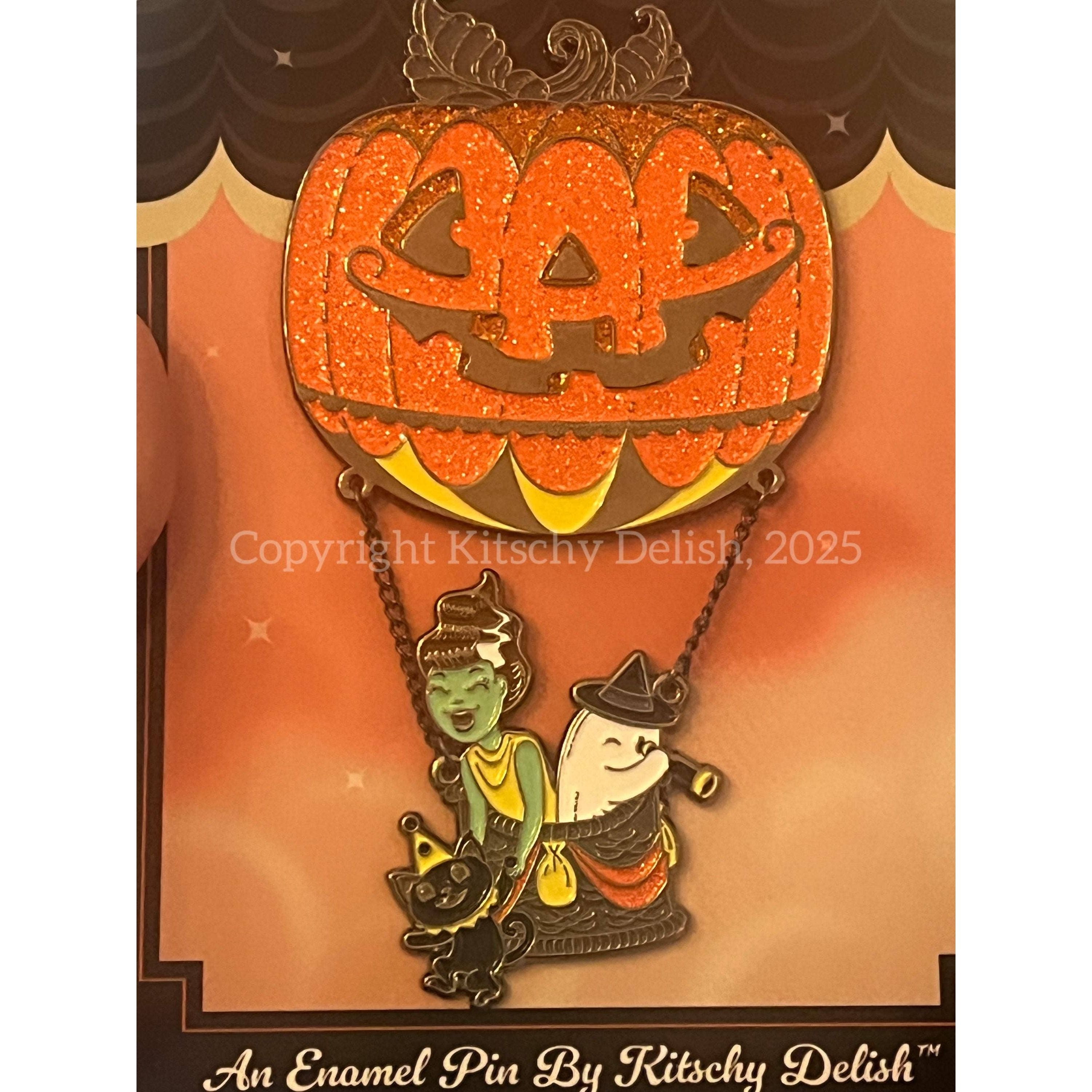 Carried Away Halloween Large Soft Enamel Glitter Pin