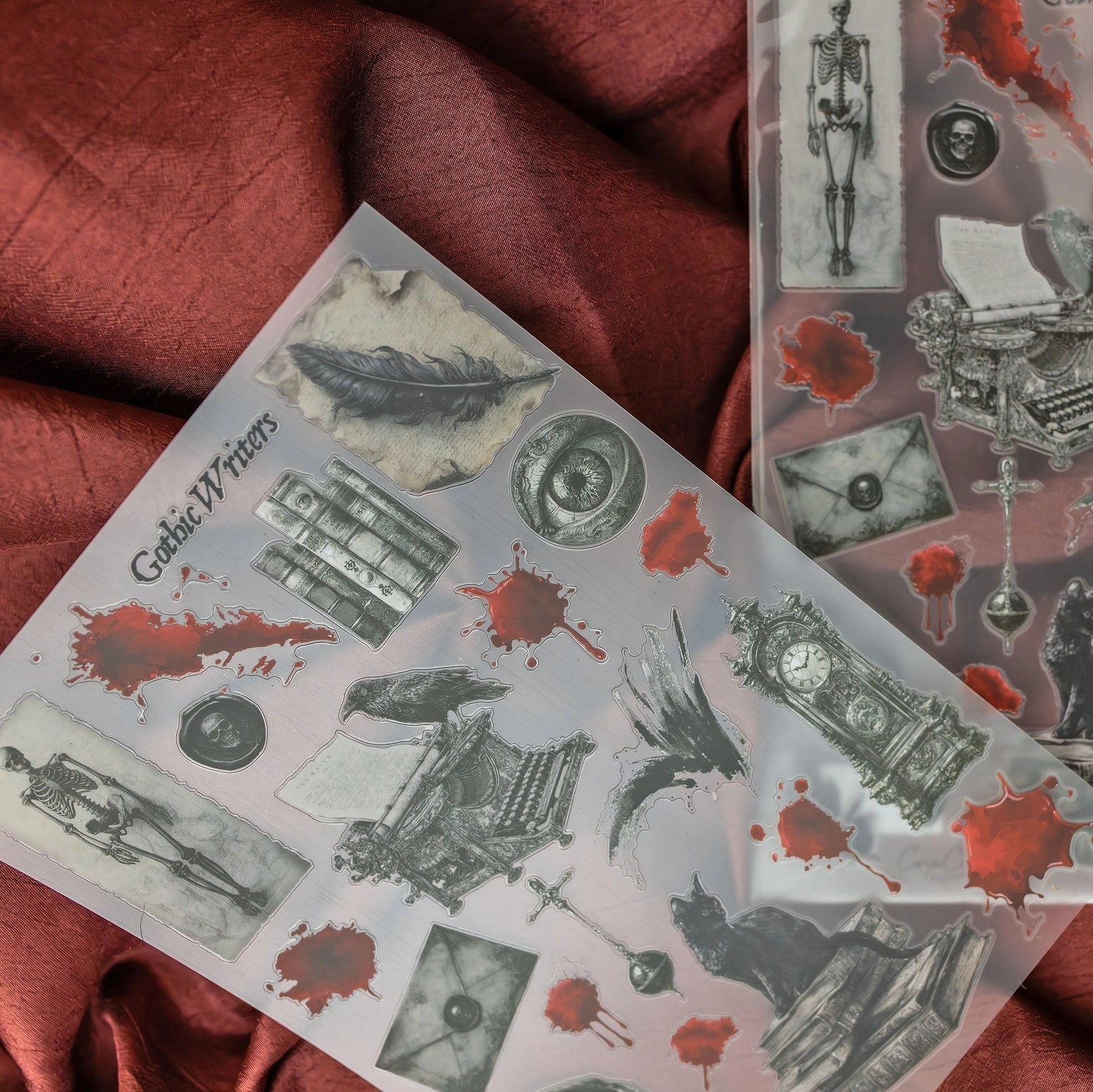 Gothic Writers A5 Clear Sticker Sheet