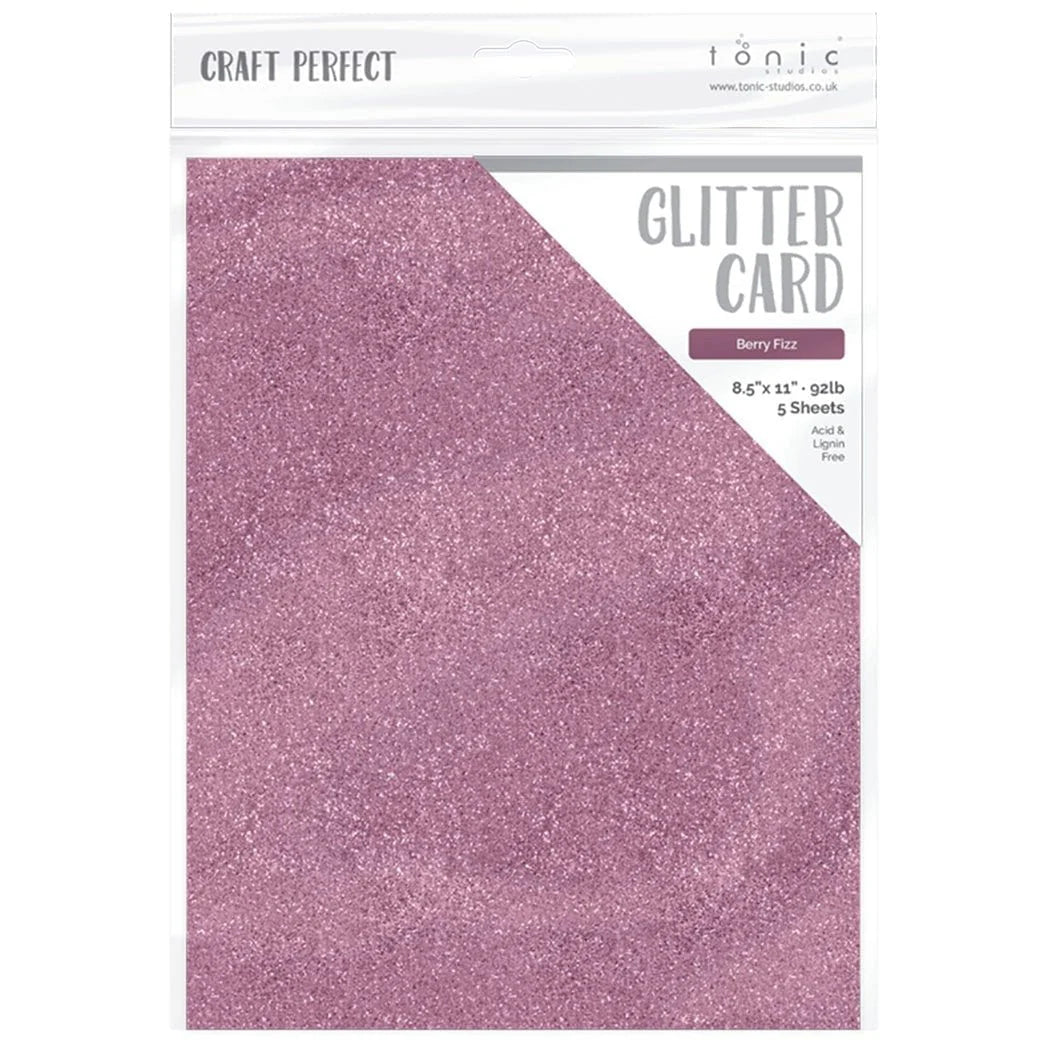 Berry Fizz 8.5x11 Glitter Cardstock 5pk