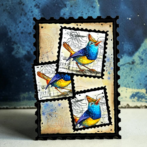Miniature Postage Stamps A7 Clear Stamp Set No. 1443
