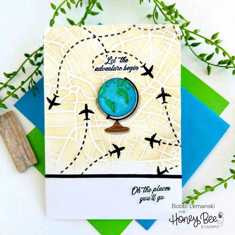 Road Map 6x6 Background Stencil {Retired}