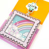 Rainbow Stamp Glitter Shaker Keychain Bag Charm