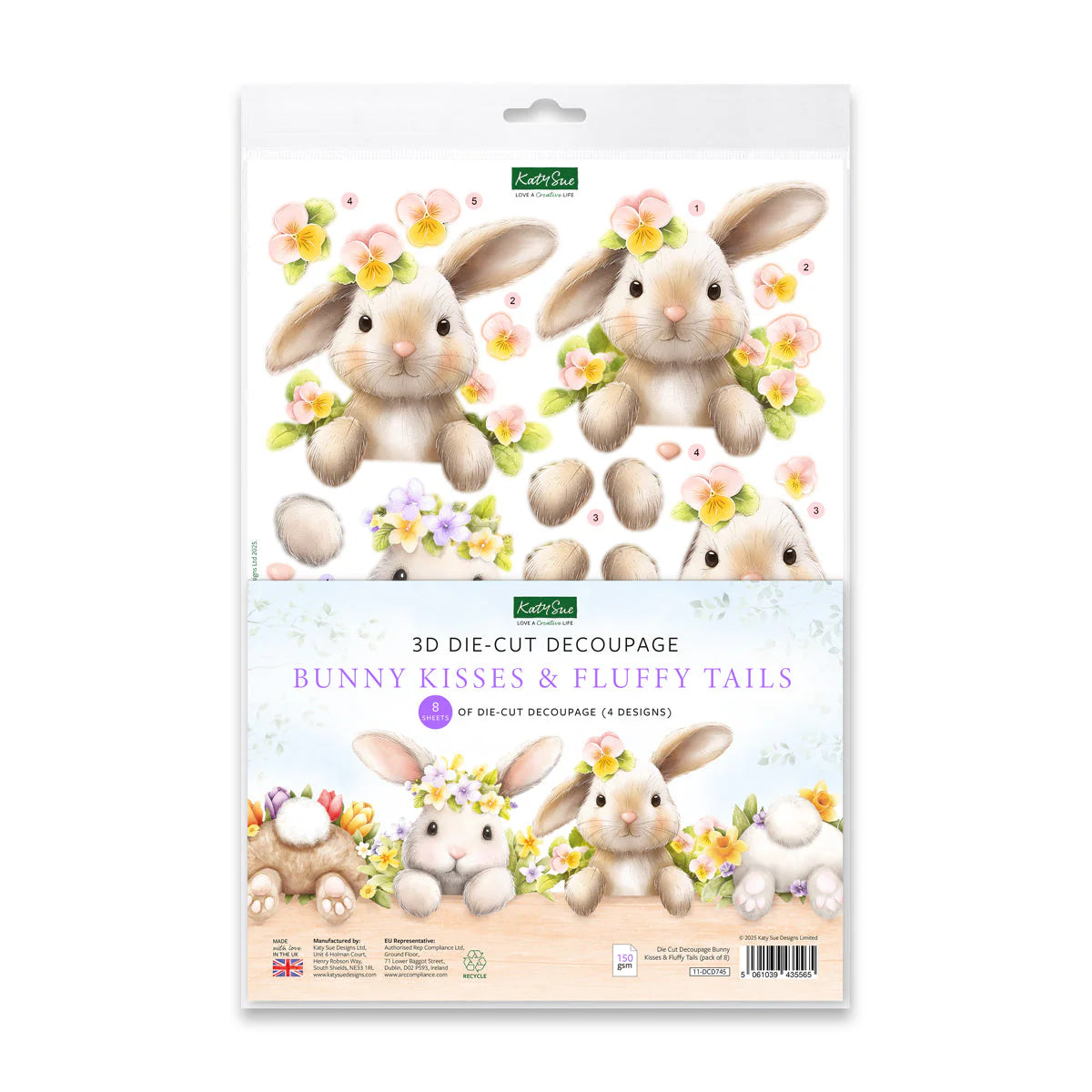 Bunny Kisses & Fluffy Tails 3D Die Cut Decoupage