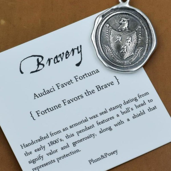 Fortune Favors the Brave Wax Seal Pendant