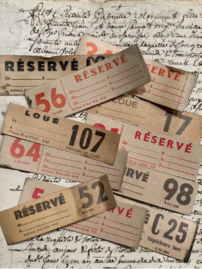 Antique French Scrap Railway Tickets