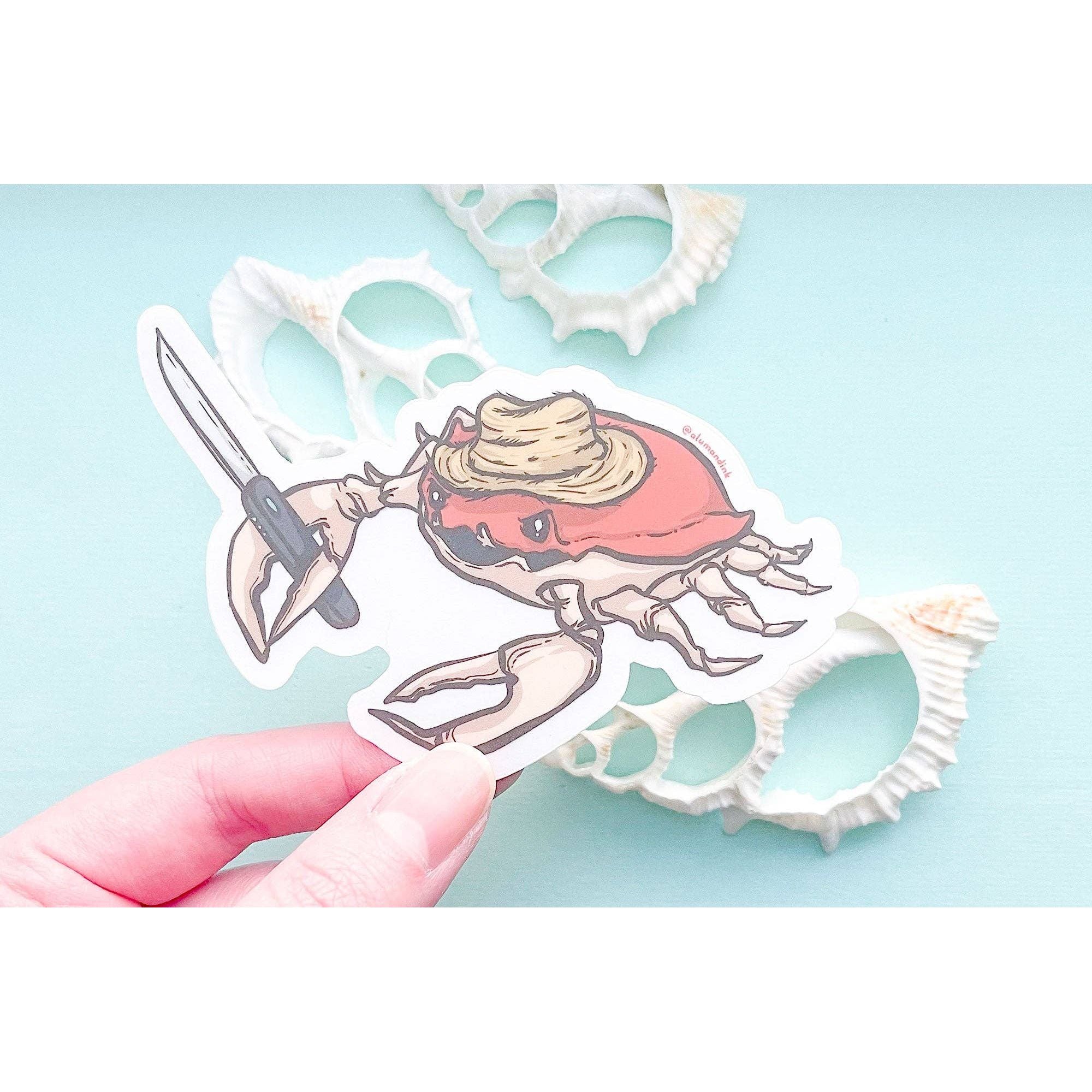 Stabby Crabby Clear Vinyl Sticker