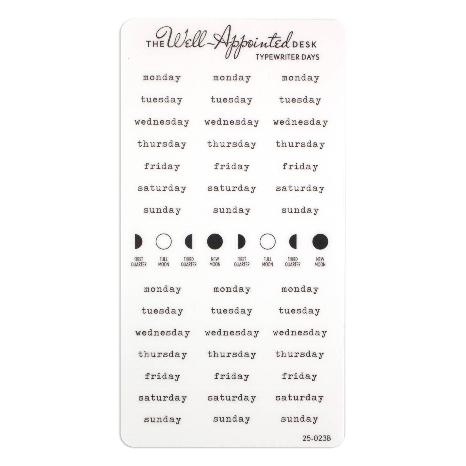 Typewriter Days Weekly Sticker Sheet