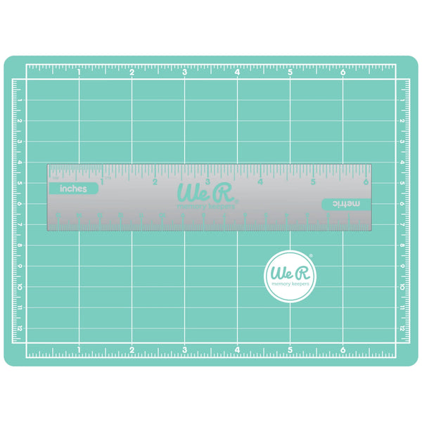 Mini Magnetic Cutting Mat & 6" Ruler Set