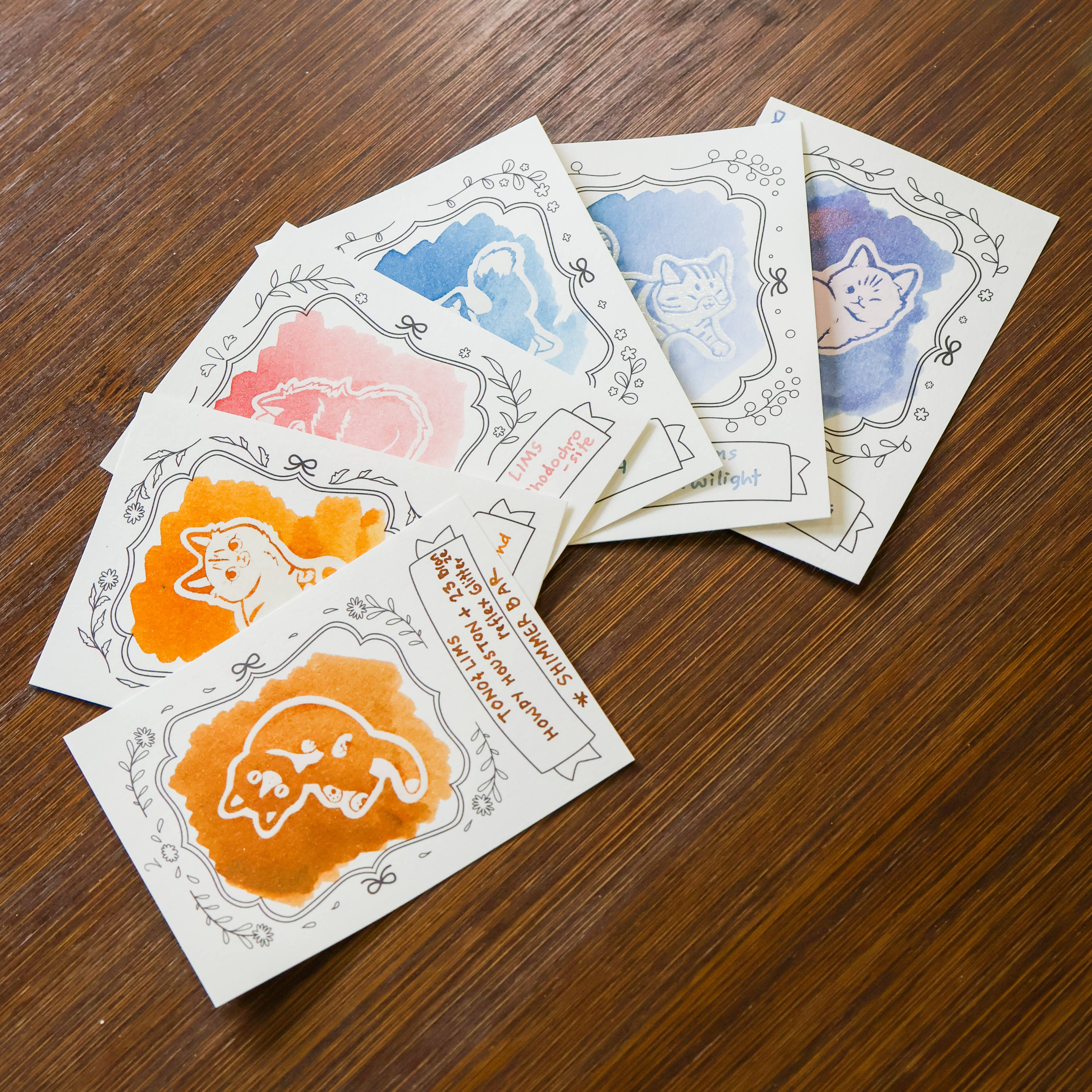 Neighborhood Cats Ink Swatching Cards