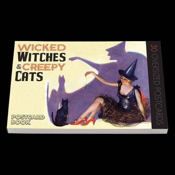 Wicked Witches & Creepy Cats Oversized Halloween Postcards