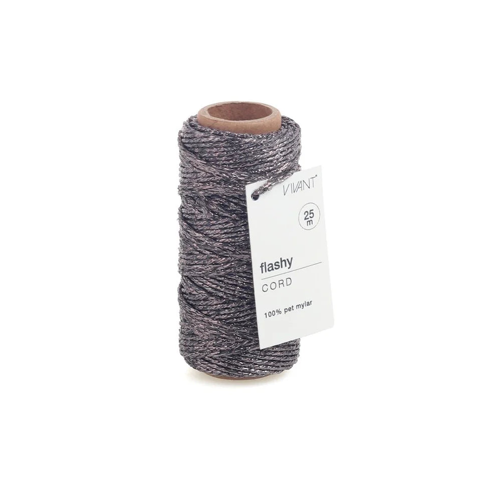 Flashy Antracite Metallic Cord {sold in 3 yard lengths}