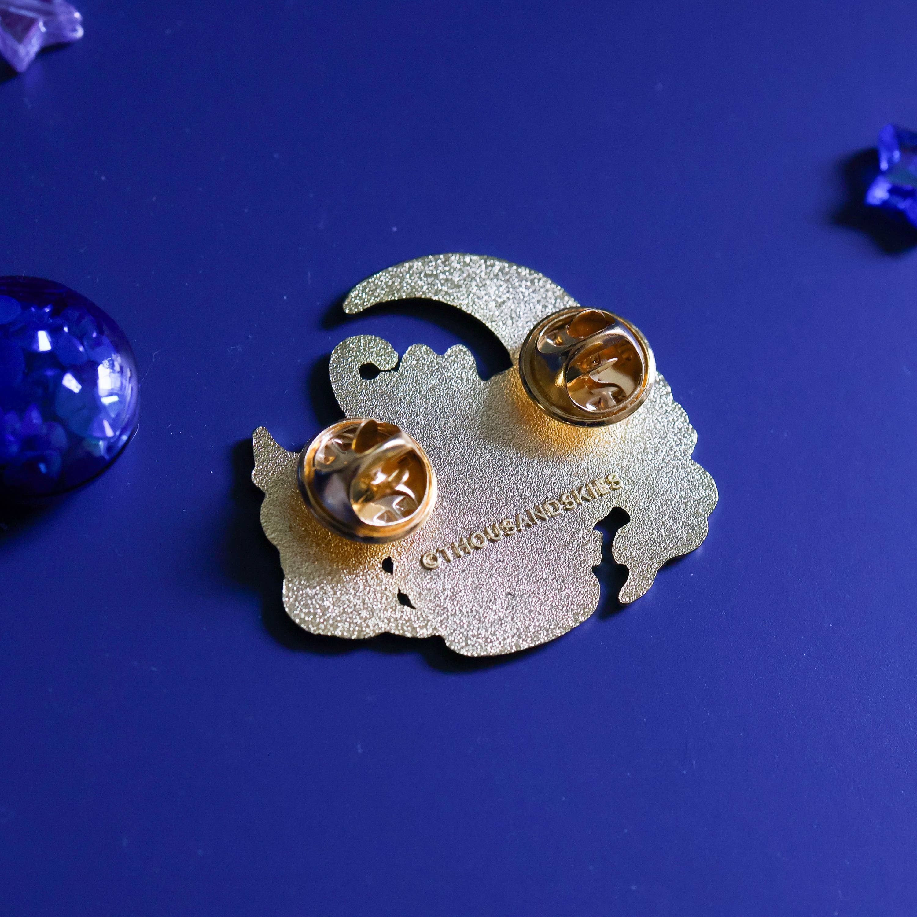 Deep Sky and a Black Cat Enamel Pin